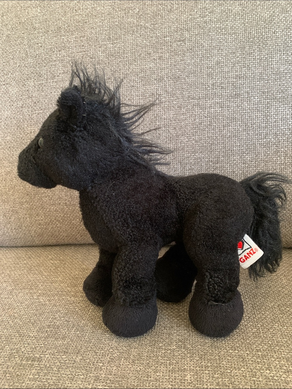GANZ Webkins Black Stallion Plush Horse Stuffed Animal Toy No Code